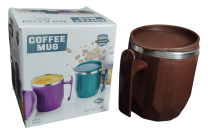 Stainless Steel Insulated Coffee Mug with Lid, Double Walled, Leakproof