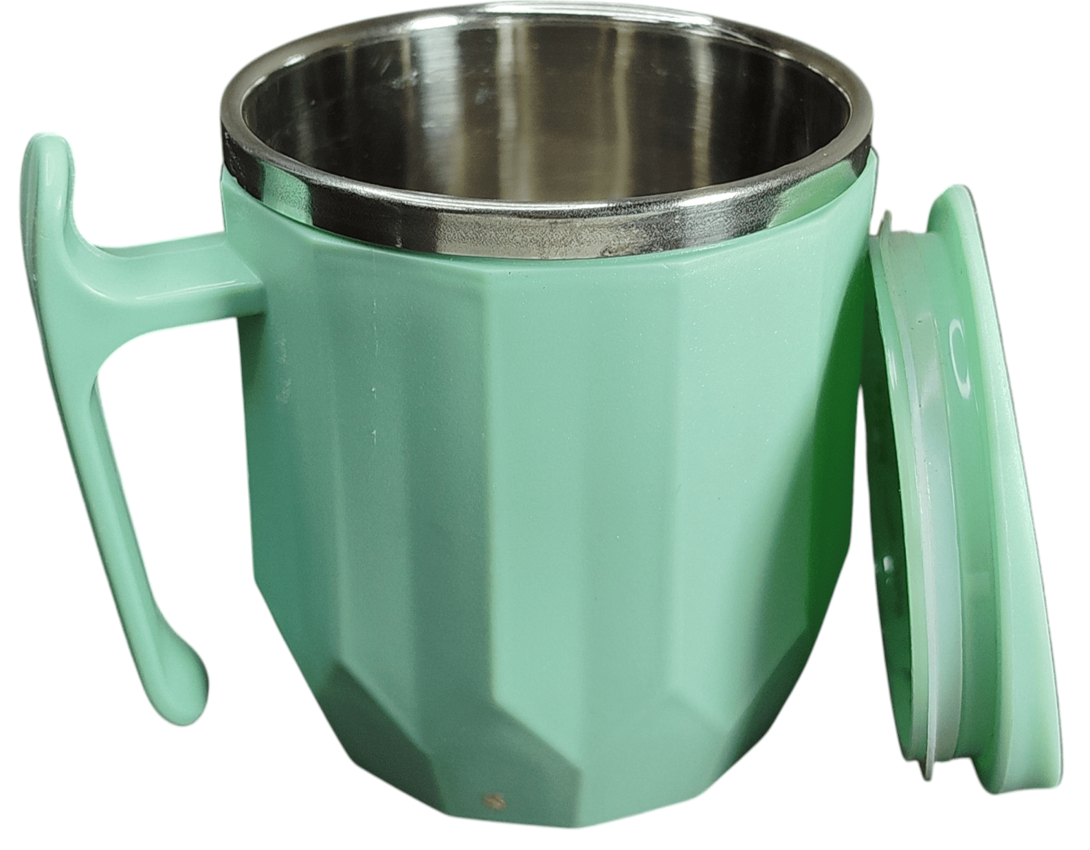 Mint Green Stainless Steel Coffee Mug with Lid - Hot & Cold, 300ml, Double Walled, Leakproof