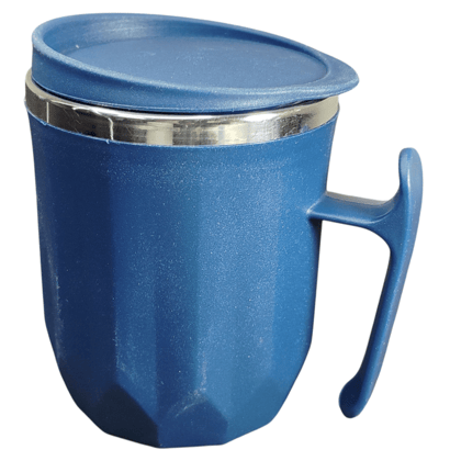 Blue Insulated Stainless Steel Coffee Mug with Lid, Double Walled, Leak proof