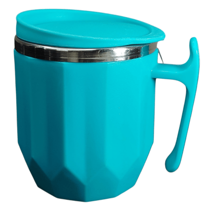 Diamond Coffee Mug with Lid and Stainless Steel Inside, Double Walled, Leakproof