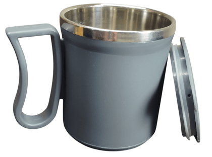 Coffee Mug with Lid, Double Walled, Inside Stainless Steel, Leakproof