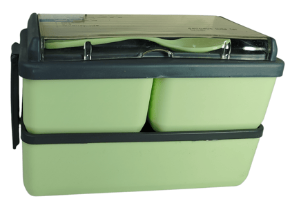 Double Decker Multi-Compartment Lunch Box with Cutlery