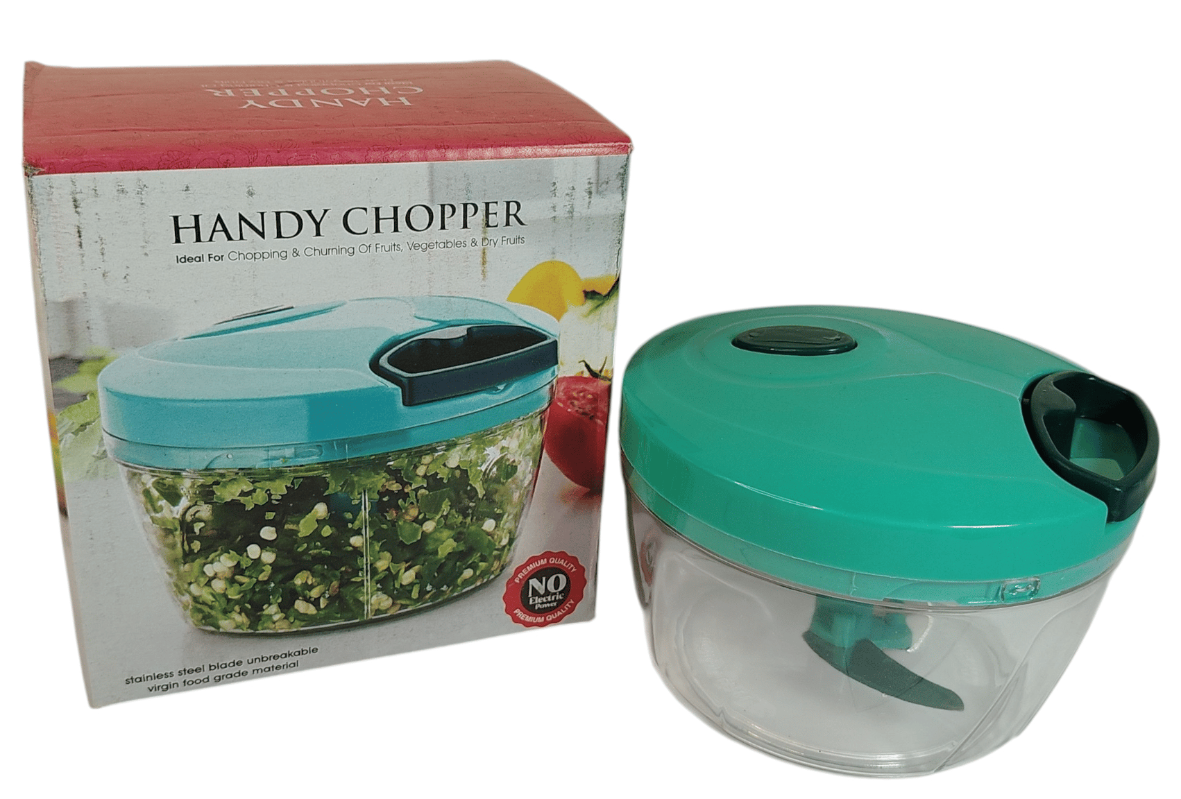 Manual Food Chopper with Stainless Steel Blades