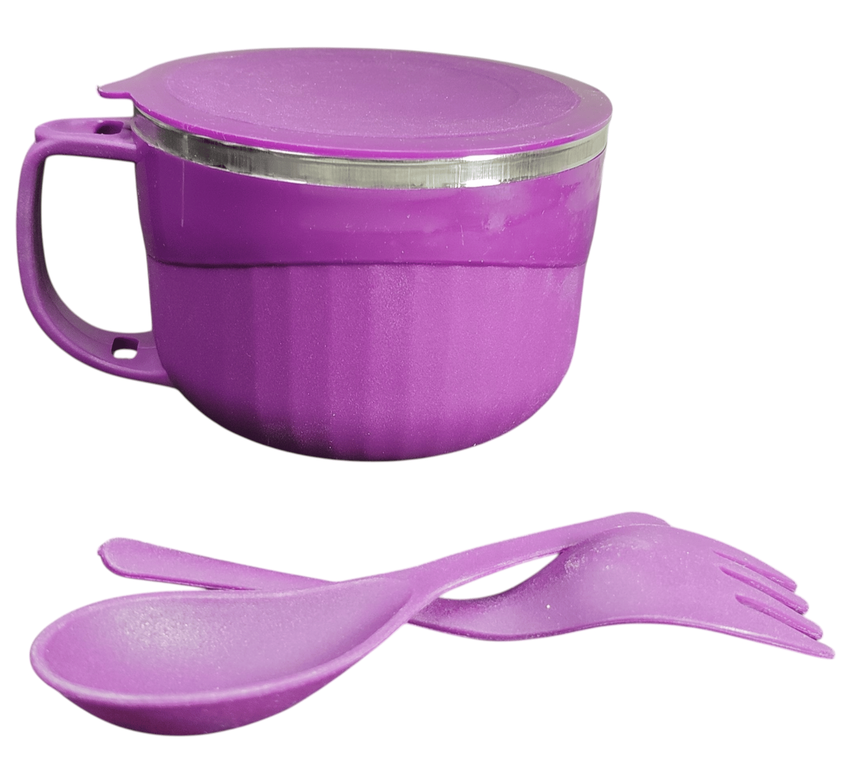 Maggie and Soup Bowl with Spoon and Fork, Purple Color
